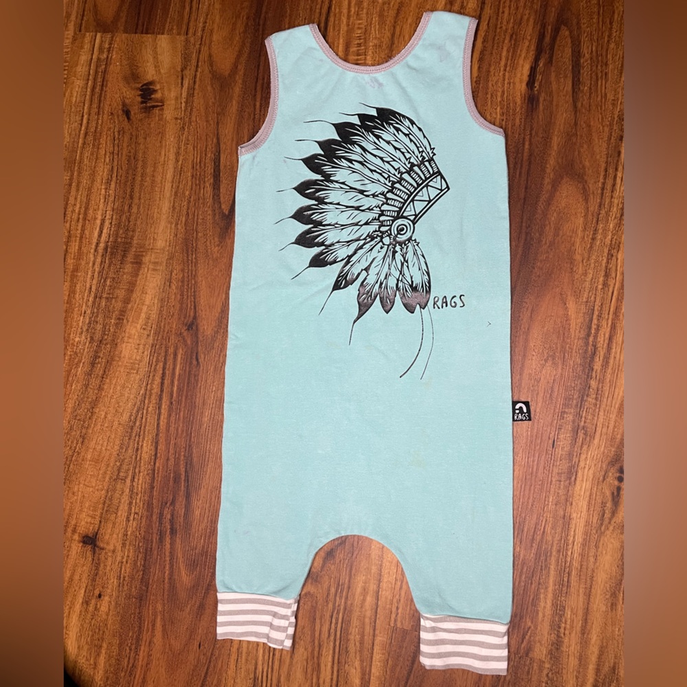 Rags to Raches Native Stripes Tank Romper
